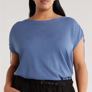 MAX STUDIO Ruched Shoulder Cap Sleeve Top-NWT-size 3X